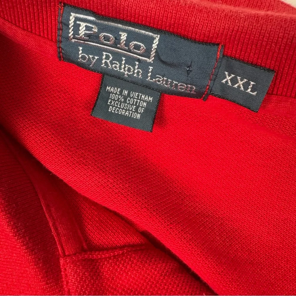Vintage Polo Ralph Lauren‎ Men's XXL Red Shirt Gold Crest Logo Classic